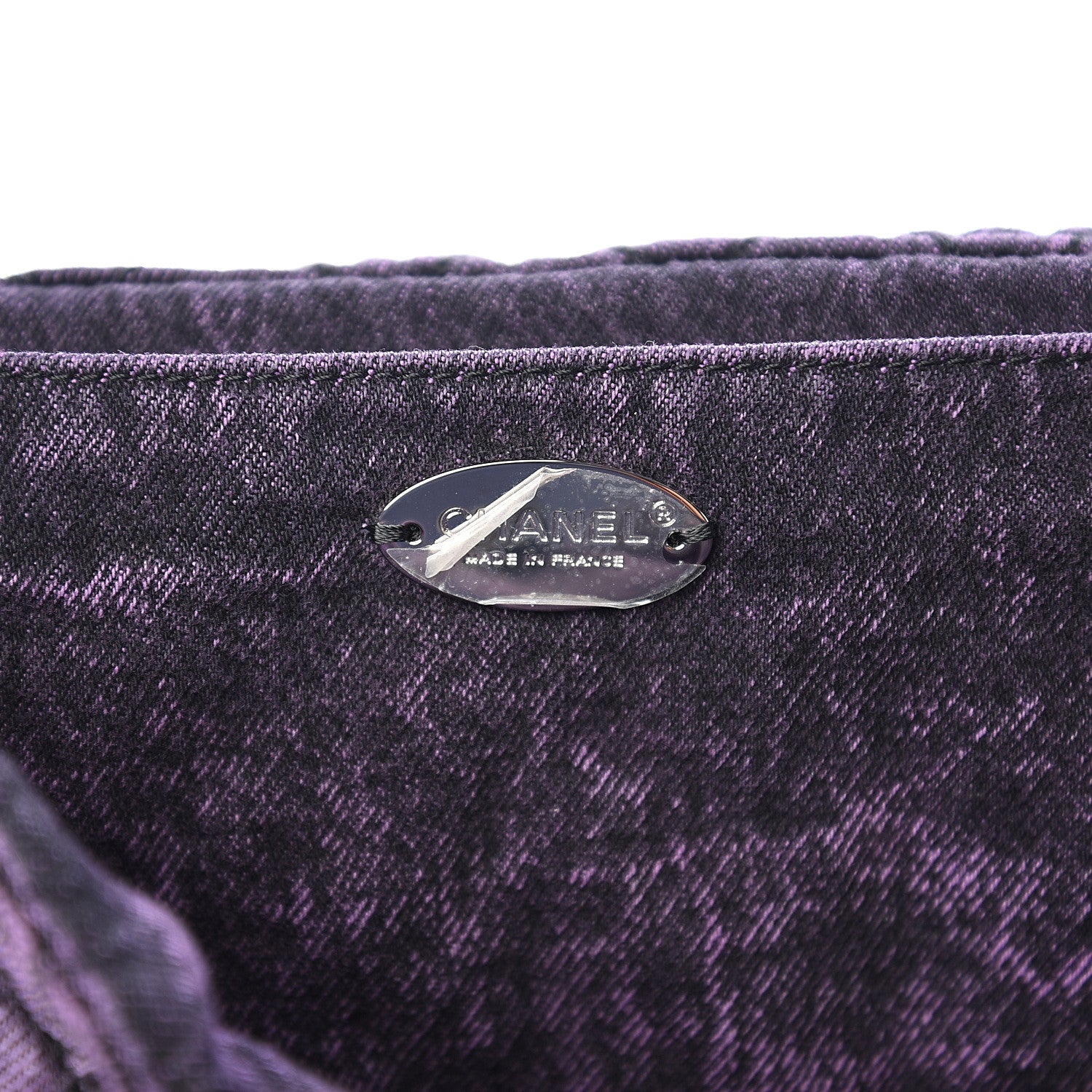 Chanel Denim Quilted Denimpression Flap Purple Black 5 of 10