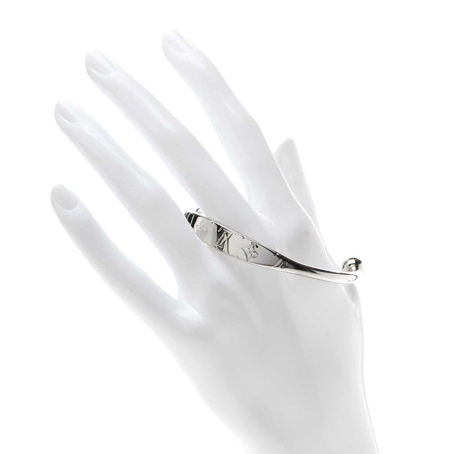 Brass Monogram Jonc Cuff M Silver