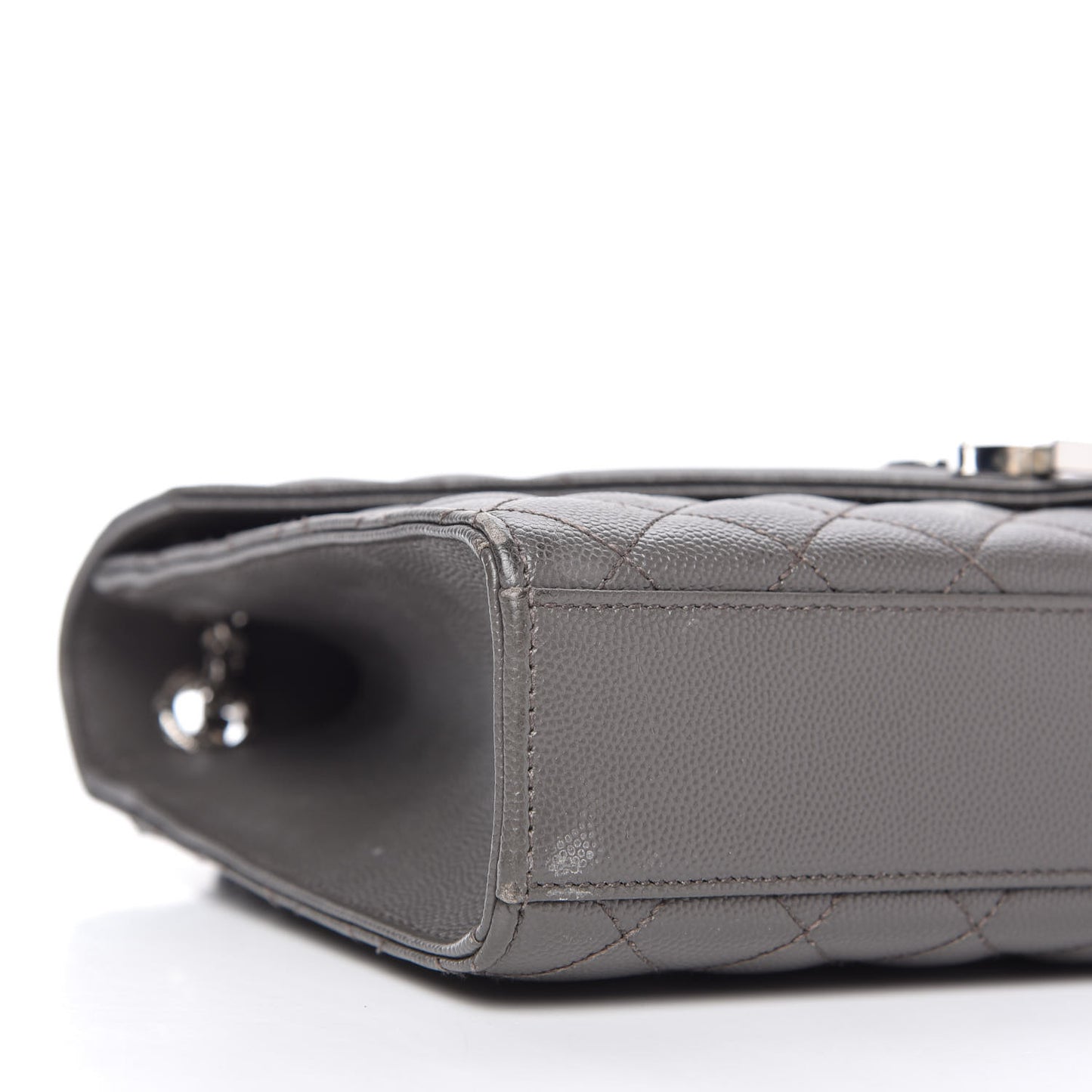 Grain De Poudre Textured Mixed Matelasse Medium Triquilt Monogram Satchel Earth