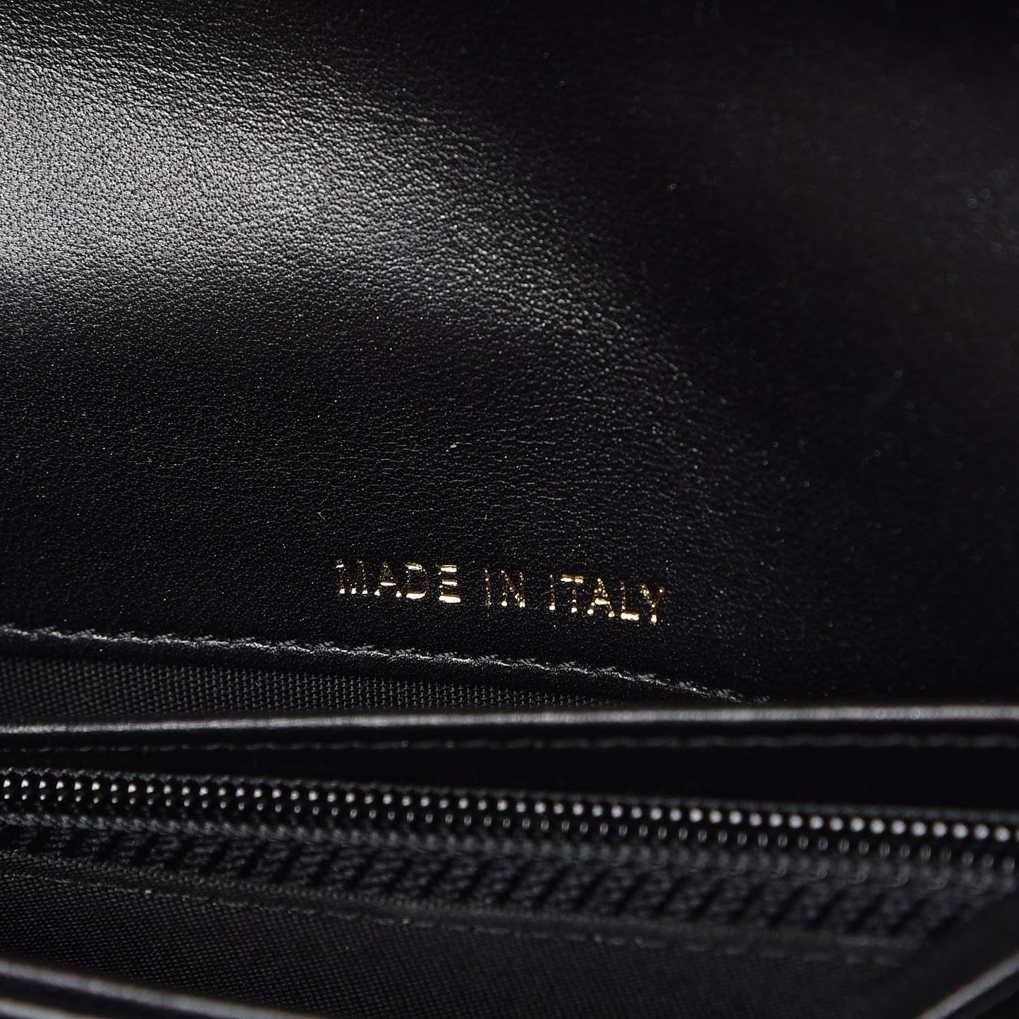 Patent Calfskin Quilted Boy Wallet on Removable Chain Black