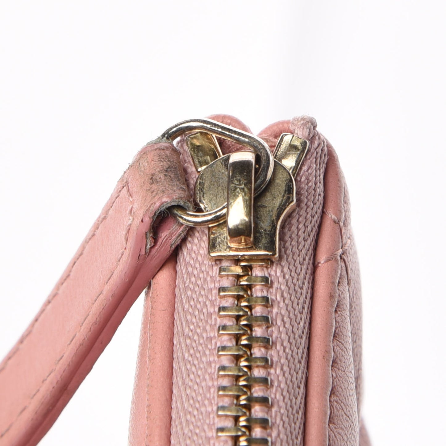 Lambskin Quilted Small Cosmetic Case Pink