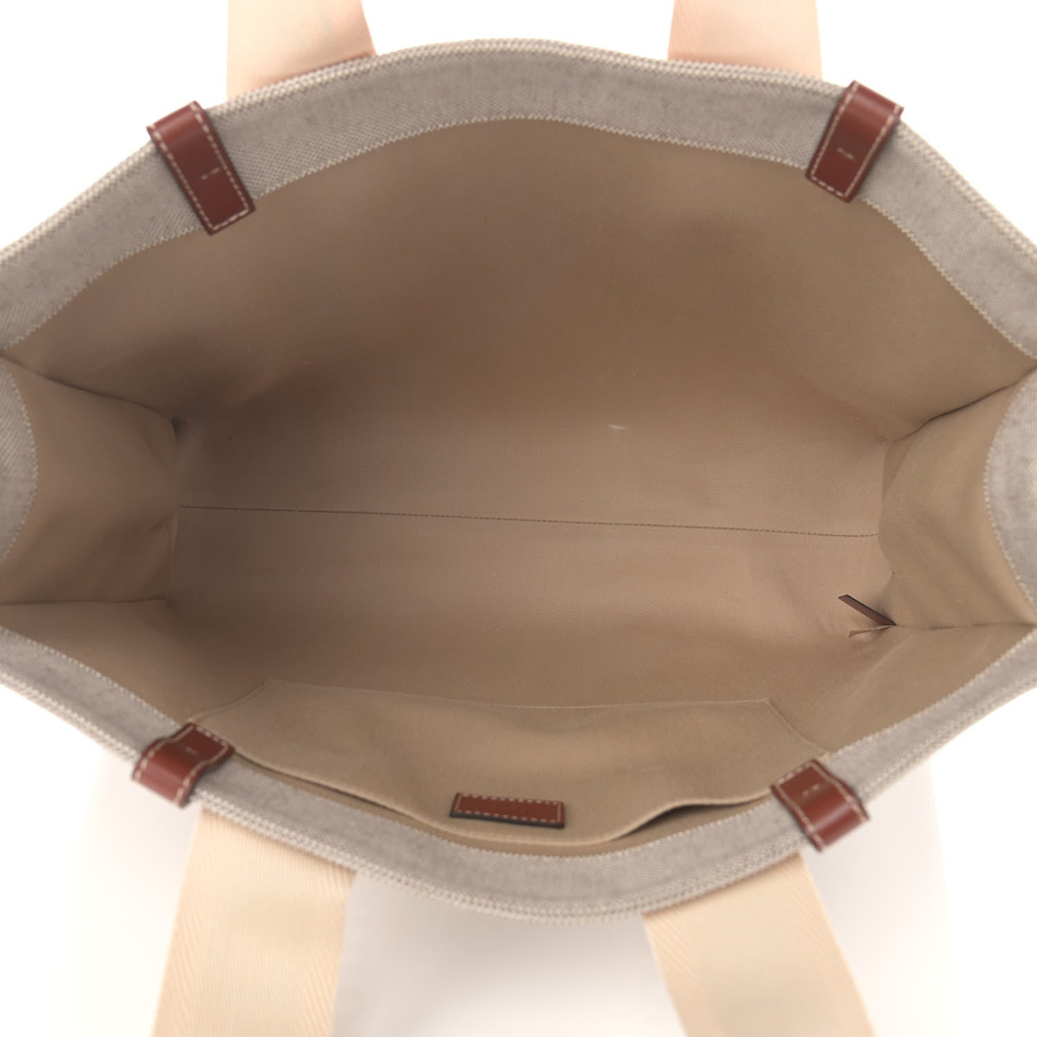 Chloe Cotton Calfskin Large Woody Ribbon Tote White Brown 5 of 11