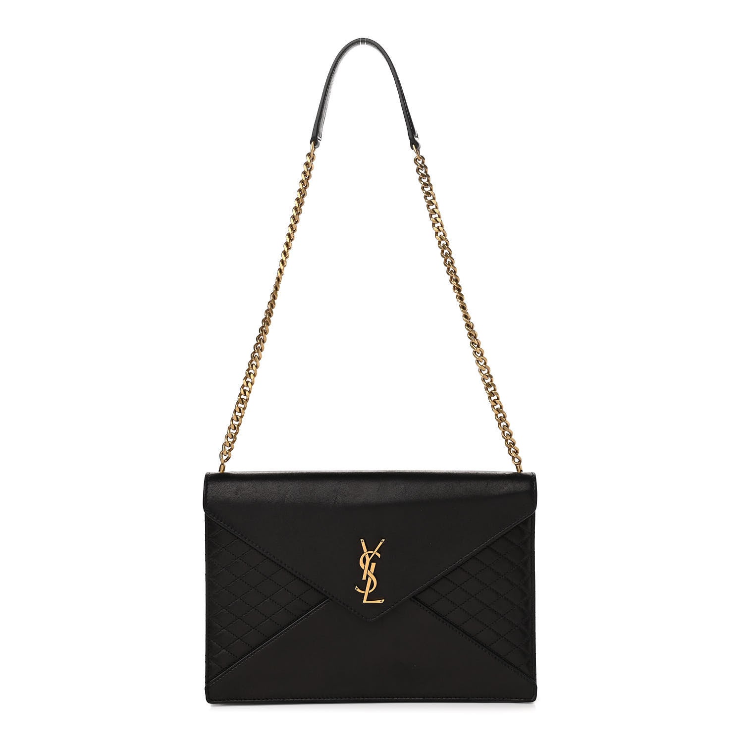 Saint Laurent Lambskin Quilted Monogram Gaby Chain Bag Black 1 of 12