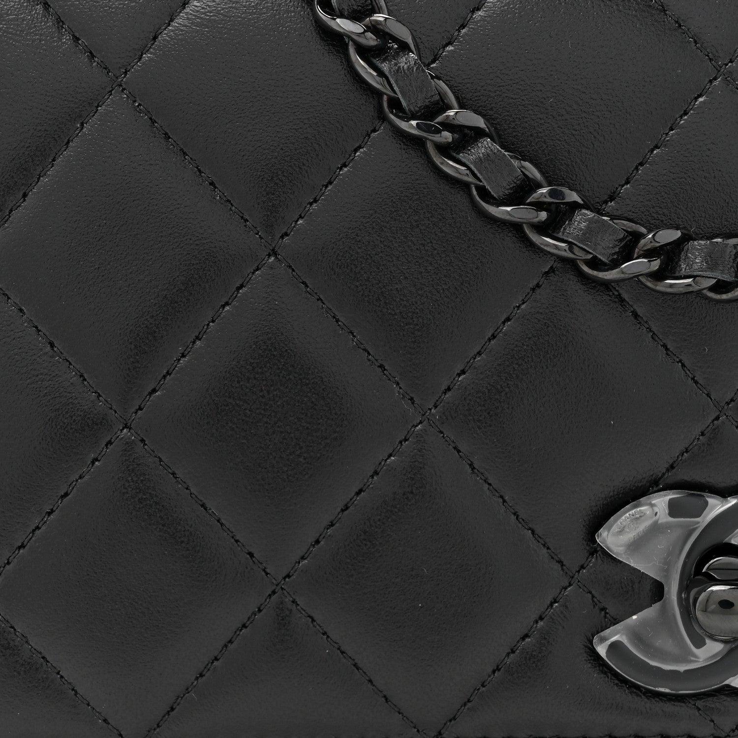 Chanel Lambskin Quilted Trendy CC Wallet On Chain WOC So Black 9 of 11