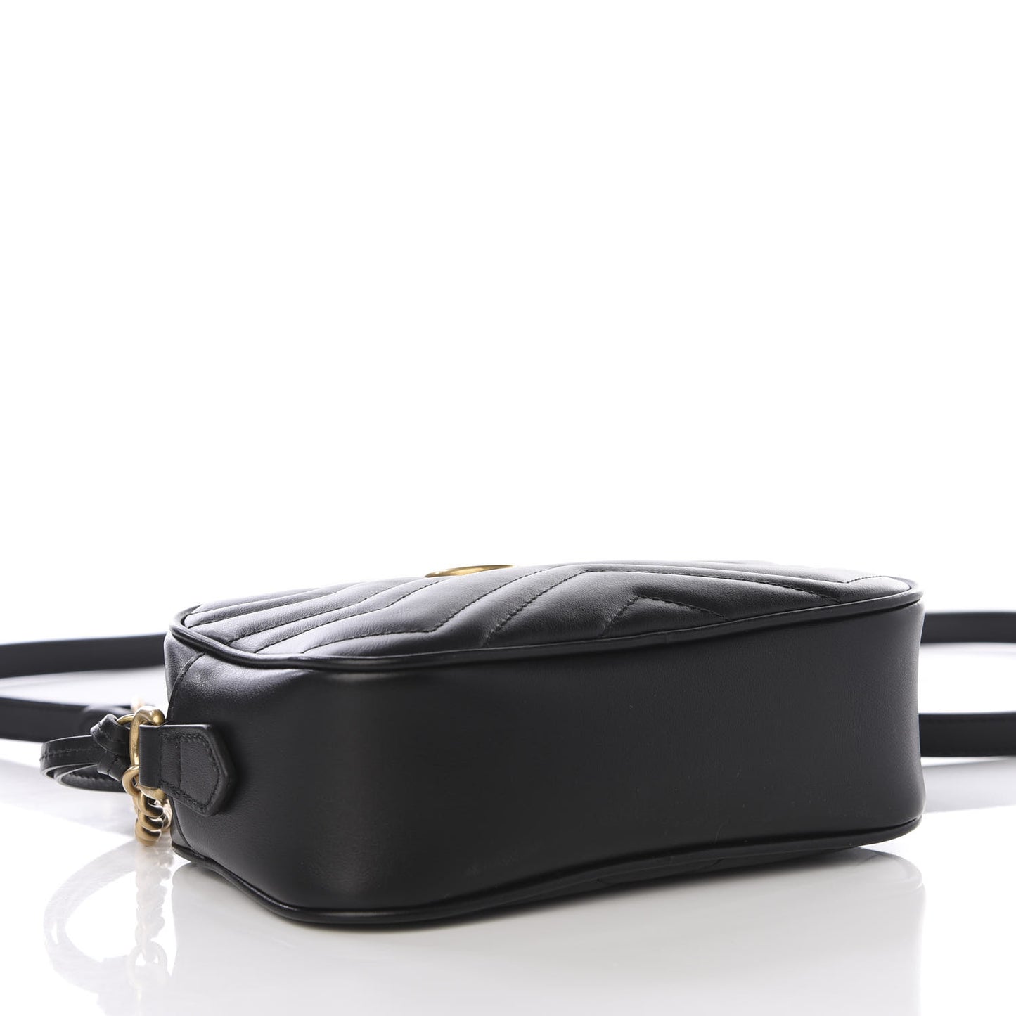 Calfskin Matelasse Mini GG Marmont Chain Shoulder Bag Black