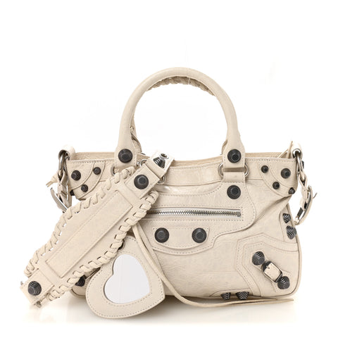 Agneau Arena Neo Cagole Medium Handbag White