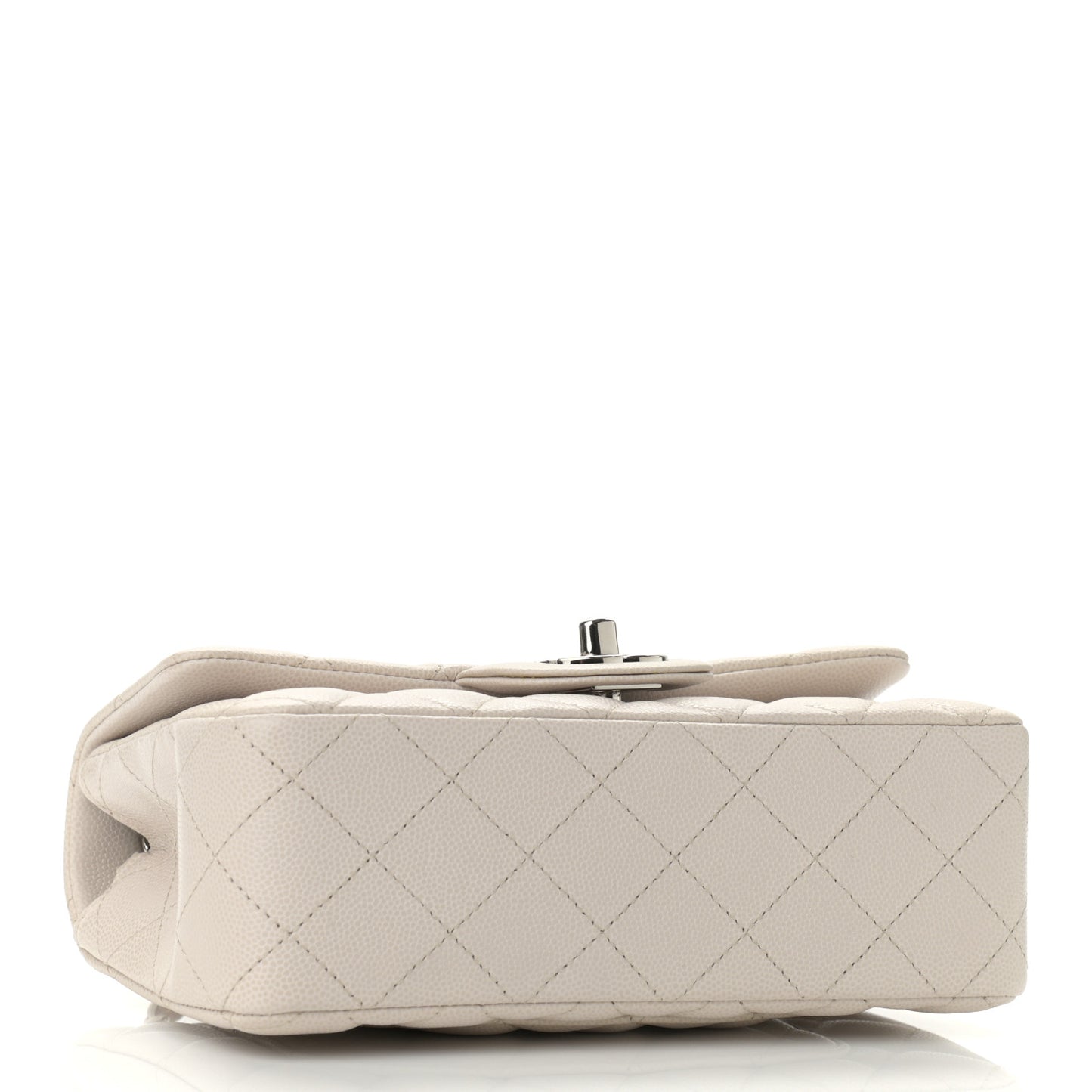 Caviar Quilted Mini Rectangular Flap Ivory
