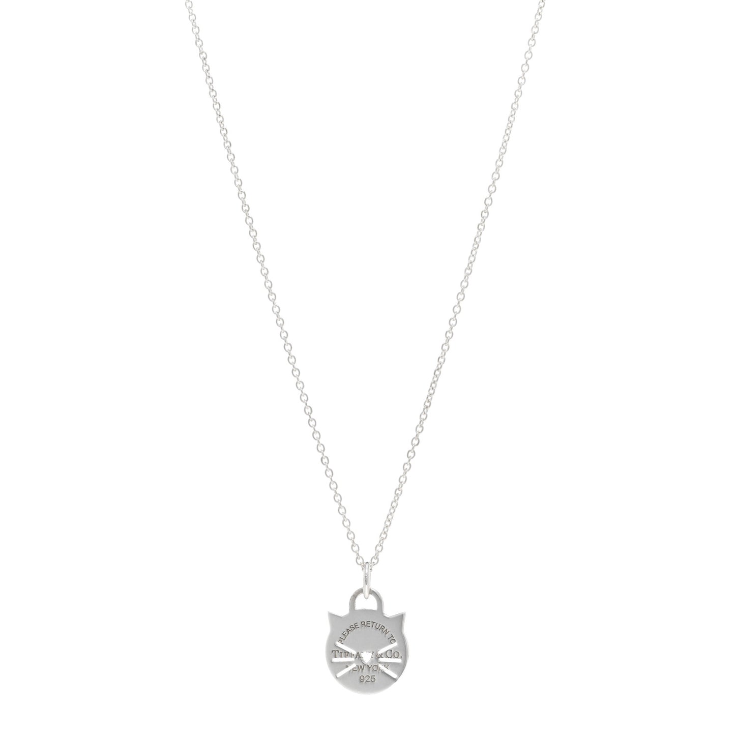 Sterling Silver Return To Tiffany Cat Pendant Necklace