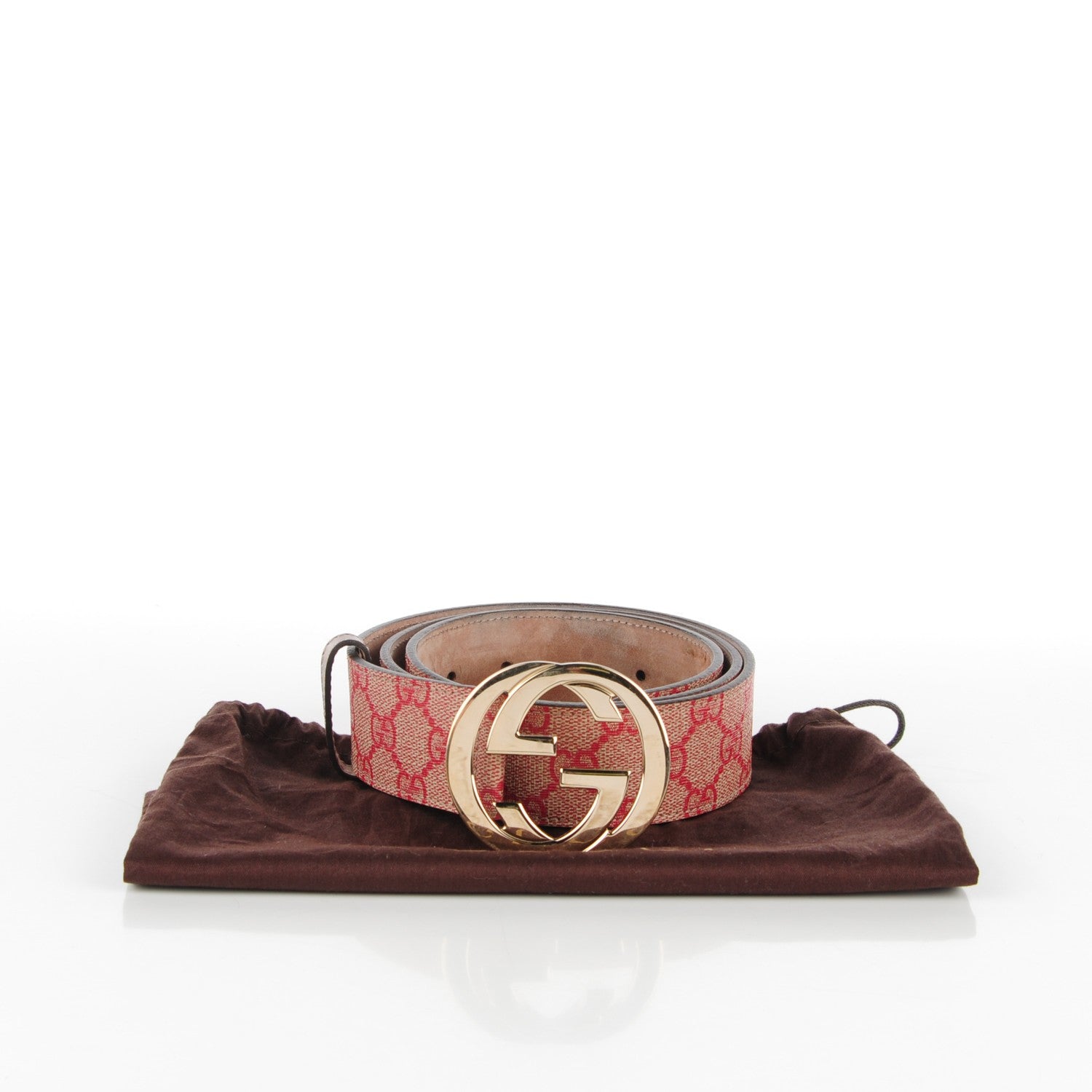 Gucci GG Plus Monogram Interlocking G Belt 95 38 Red 7 of 7