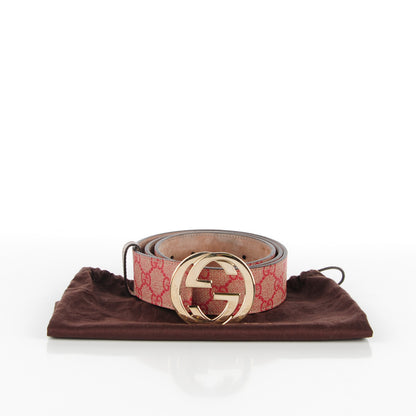 Gucci GG Plus Monogram Interlocking G Belt 95 38 Red 7 of 7
