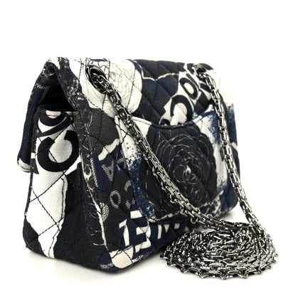 Chanel Jersey Quilted Camellia 2.55 Reissue Mini Flap Black White 3 of 10