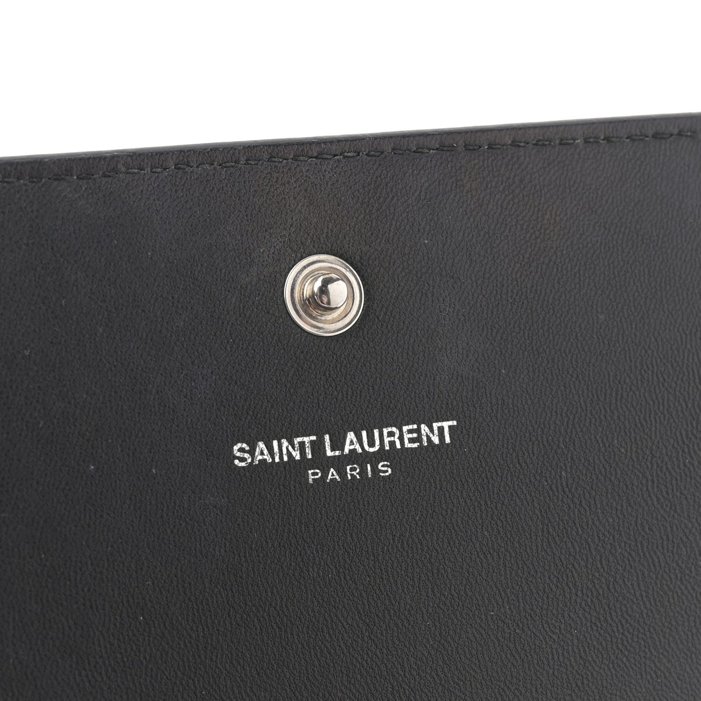 Crocodile Embossed Calfskin Monogram Chain Wallet Black