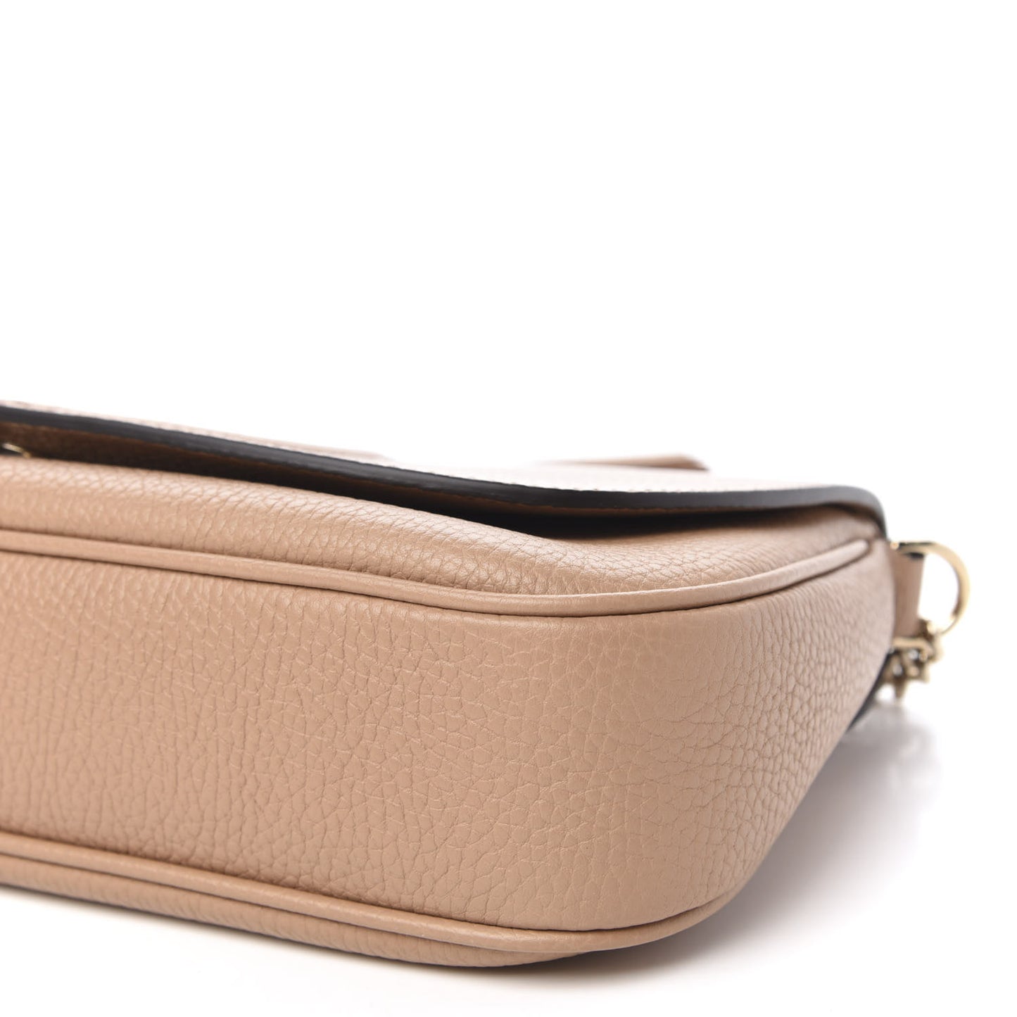 Pebbled Calfskin Medium Soho Flap Crossbody Camelia