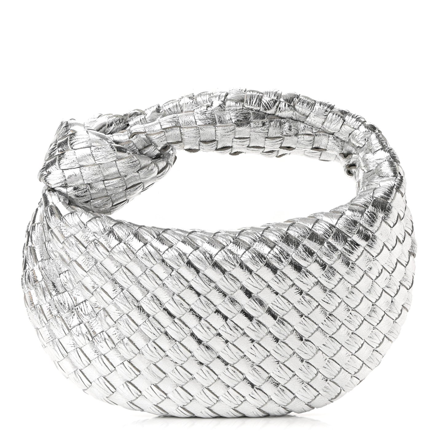 Metallic Nappa Intrecciato Mini Jodie Silver