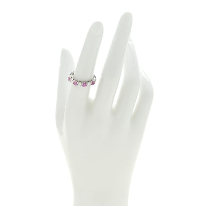 Tiffany Platinum Diamond Pink Sapphire 3mm Embrace Half Circle Ring 53 6.25 2 of 5