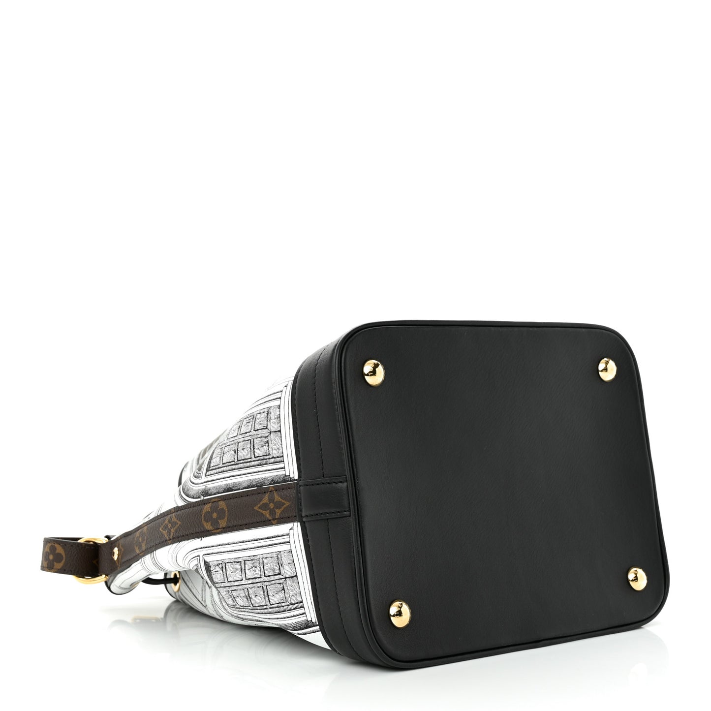 X FORNASETTI Calfskin Architettura Noe MM Black White