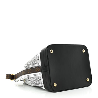 Louis Vuitton X FORNASETTI Calfskin Architettura Noe MM Black White 4 of 9