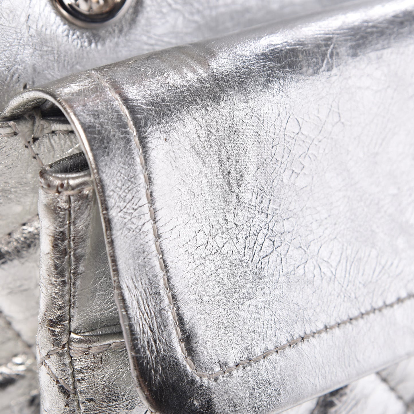 Metallic Aged Calfskin Quilted 2.55 Reissue 226 Flap Silver