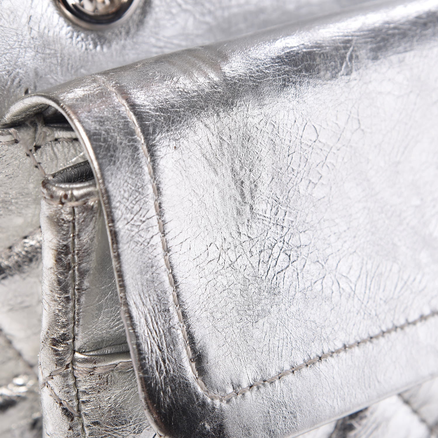 Chanel Metallic Aged Calfskin Quilted 2.55 Reissue 226 Flap Silver 11 of 16