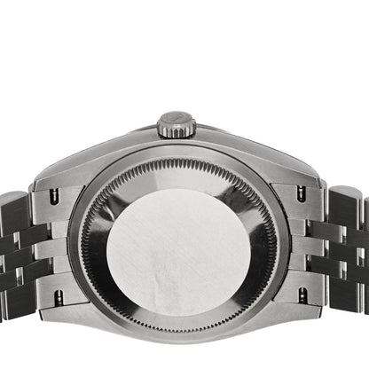 Rolex Stainless Steel 18K White Gold 36mm Oyster Perpetual Datejust Watch Bright Black 126234 4 of 5