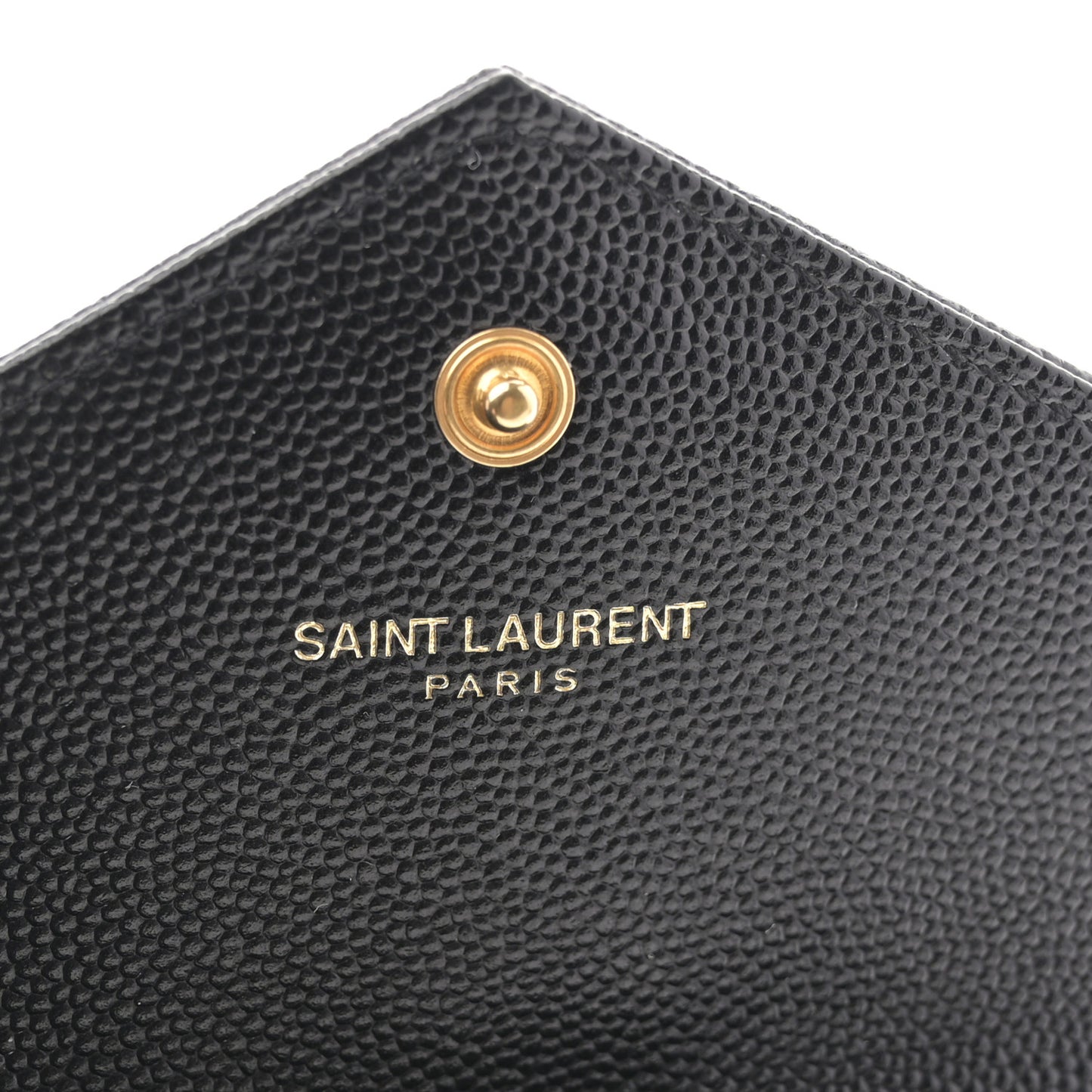 Grain De Poudre Matelasse Chevron Small Monogram Envelope Wallet Black