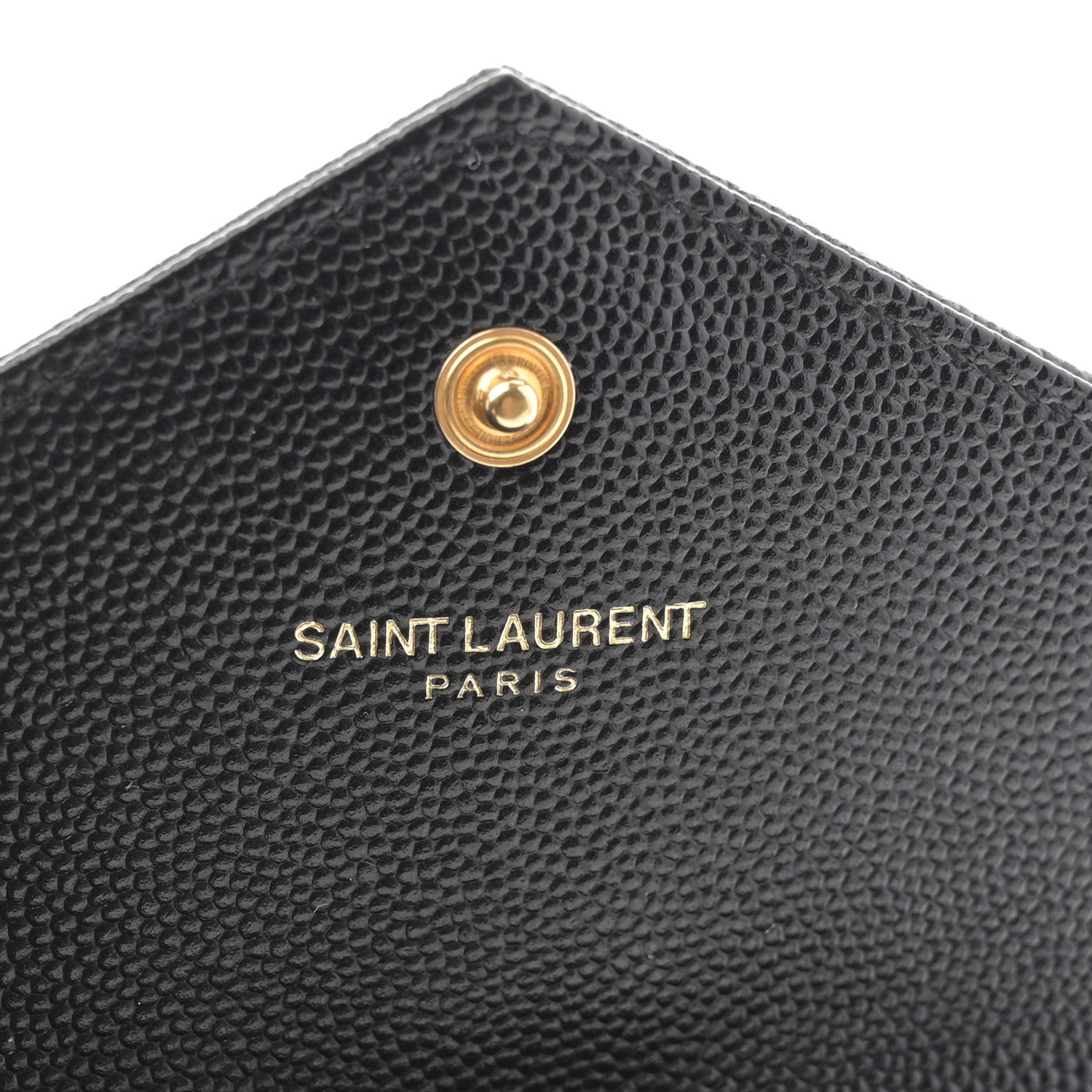 Saint Laurent Grain De Poudre Matelasse Chevron Small Monogram Envelope Wallet Black 6 of 9