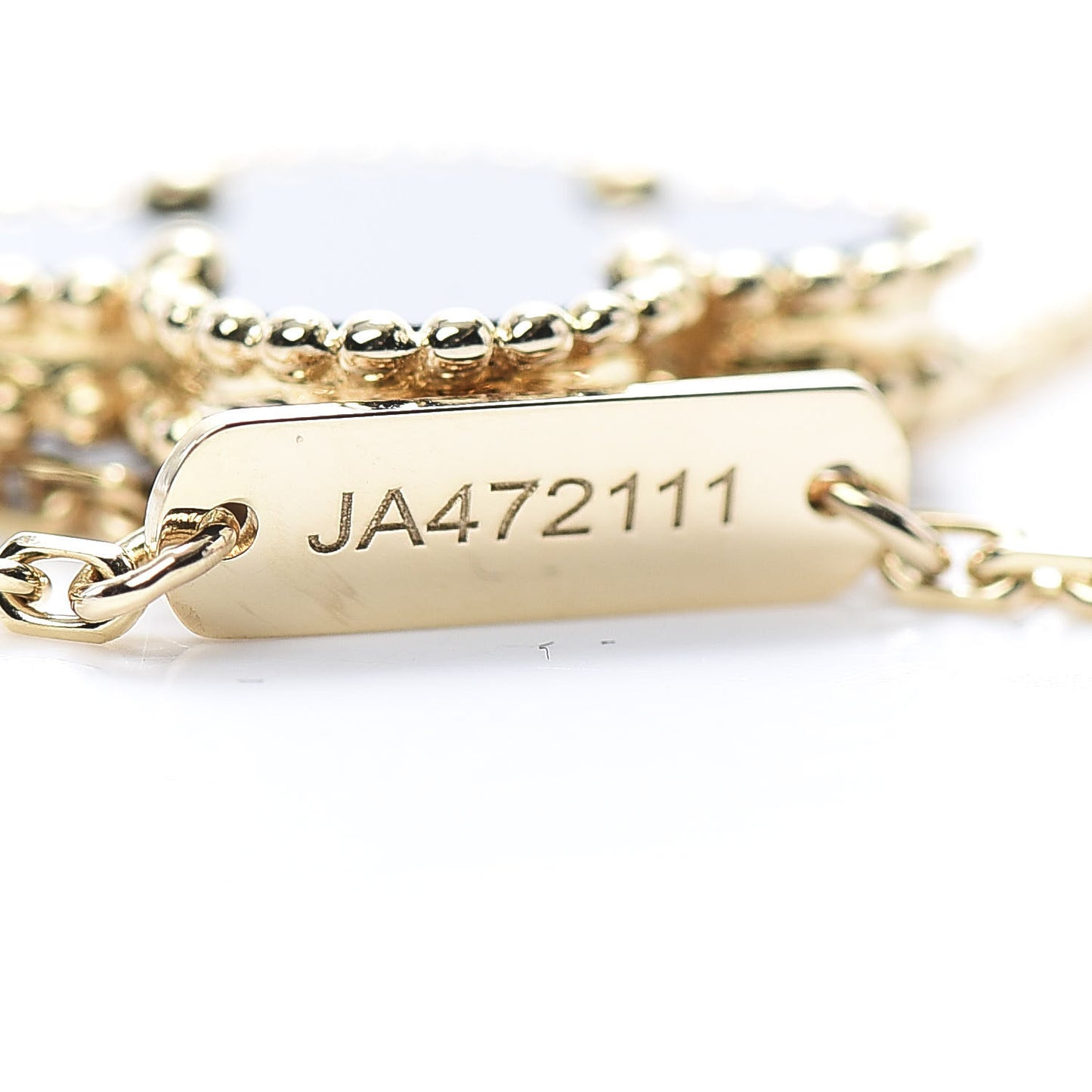 18K Yellow Gold Black Onyx Vintage Alhambra Pendant Necklace