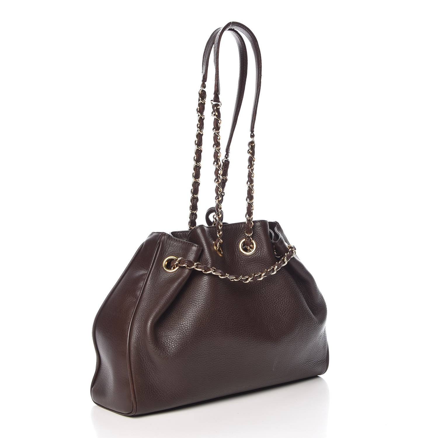 Chanel Deerskin Drawstring Shoulder Bag Brown 4 of 15