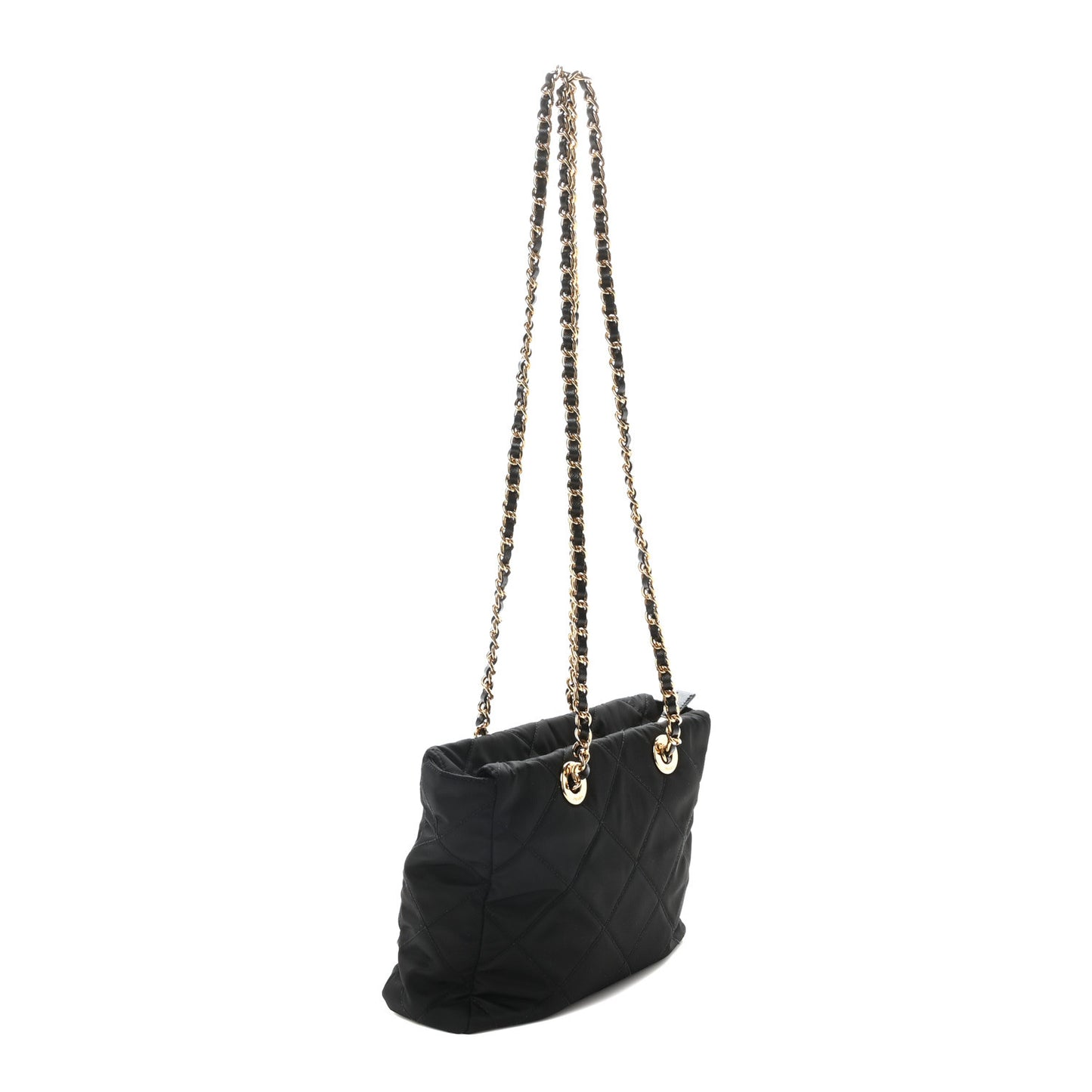 Re-Nylon Impuntu Quilted Re-Edition 1995 Chaine Small Tote Bag Black