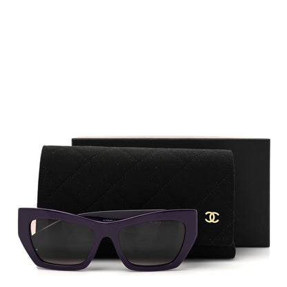Chanel Acetate Cat Eye Sunglasses 5527 Purple 8 of 8