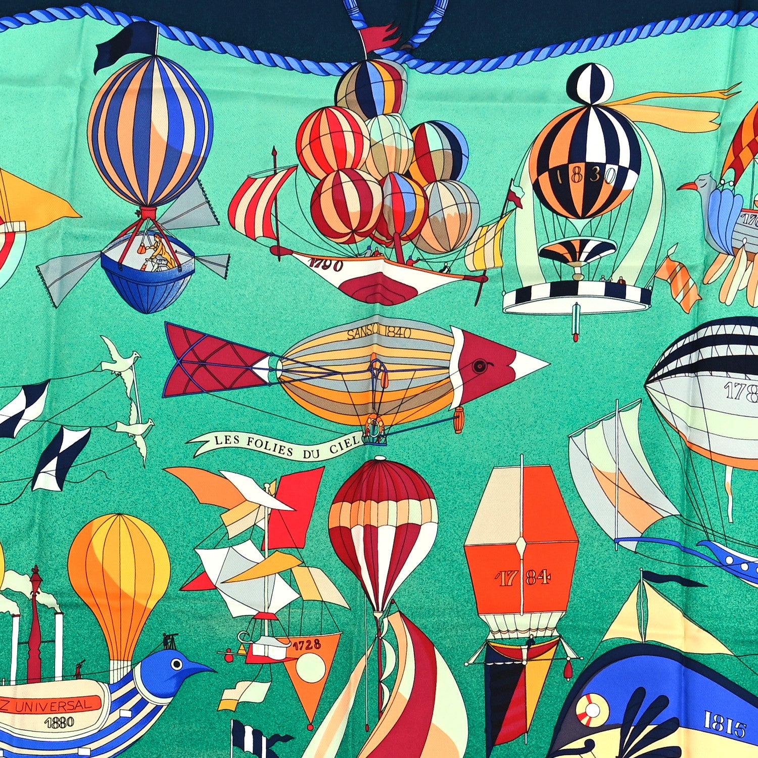 Hermes Silk Les Folies Du Ciel Scarf 90 3 of 6