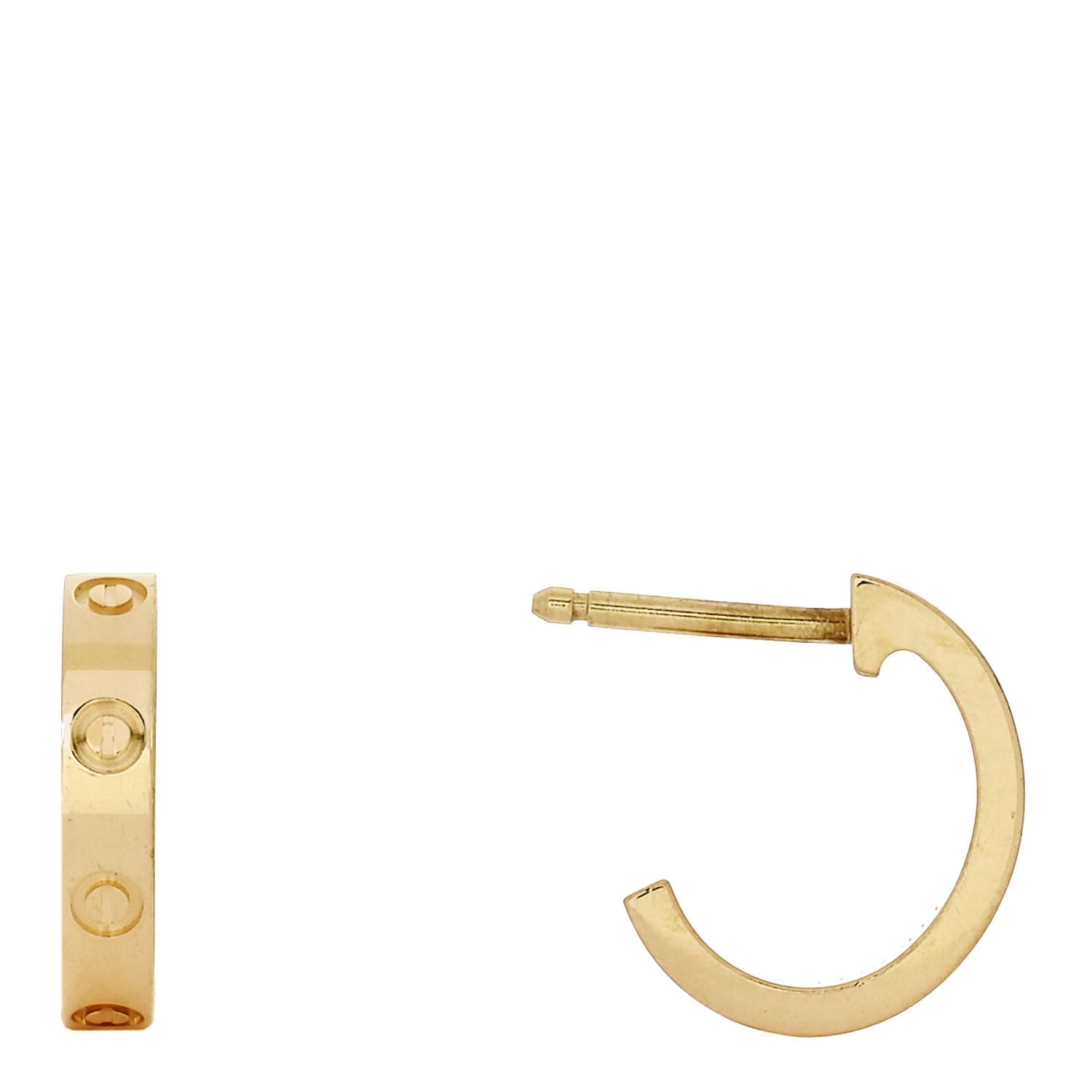Cartier 18K Yellow Gold Small LOVE Hoop Earrings 1 of 6