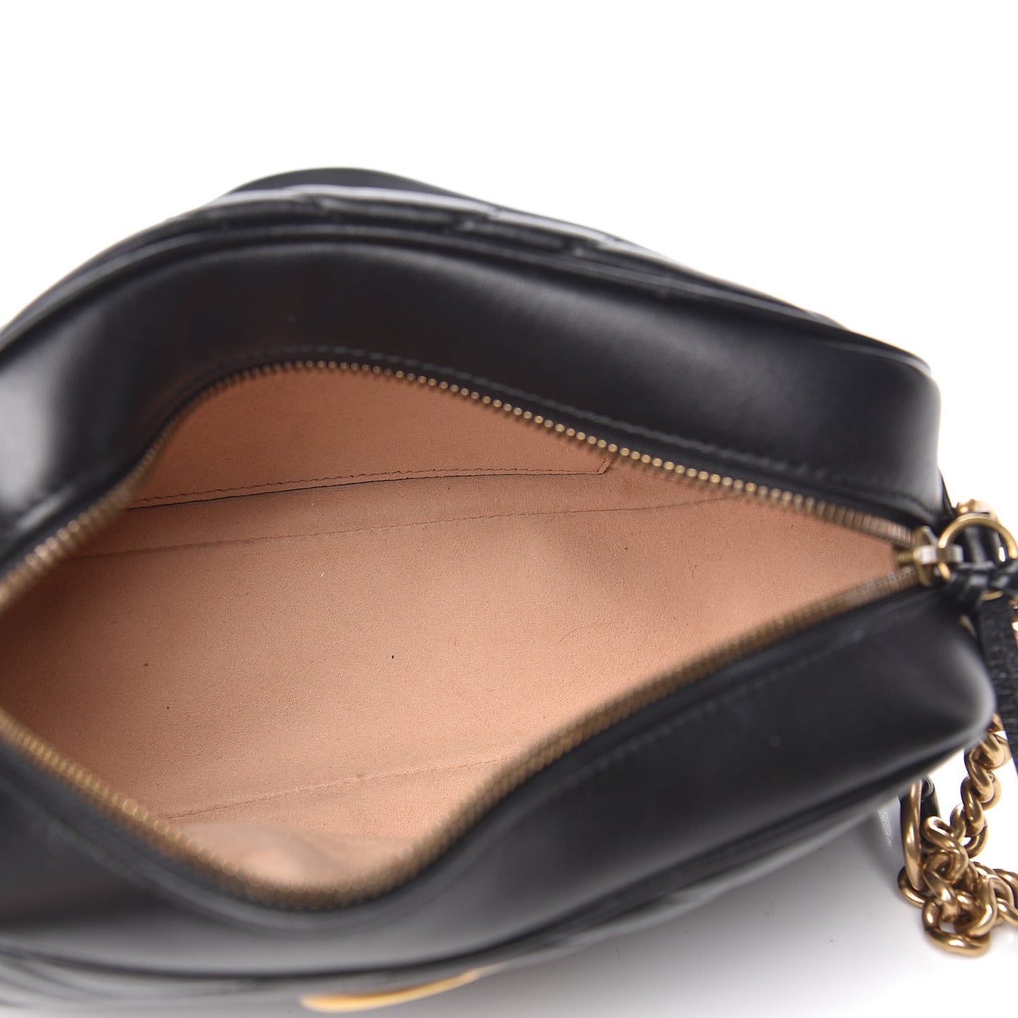 Calfskin Matelasse Small GG Marmont Chain Shoulder Bag Black