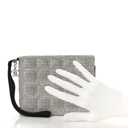 Chanel Crystal Quilted Clutch Silver 2 of 12