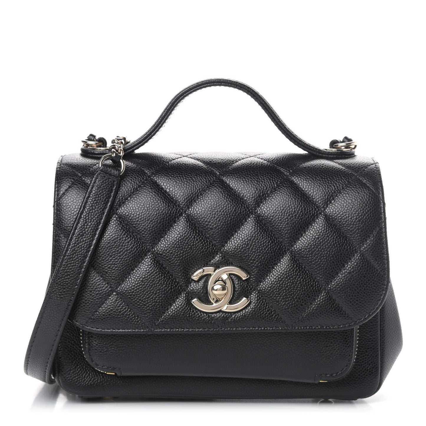 Caviar Quilted Small Business Affinity Flap Black
