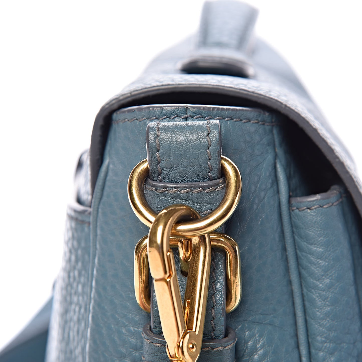 Vitello Daino Push Lock Messenger Bag Marine