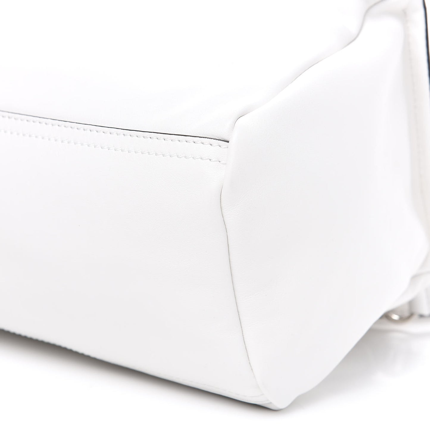Calfskin Velvet Logo Small Pandora White