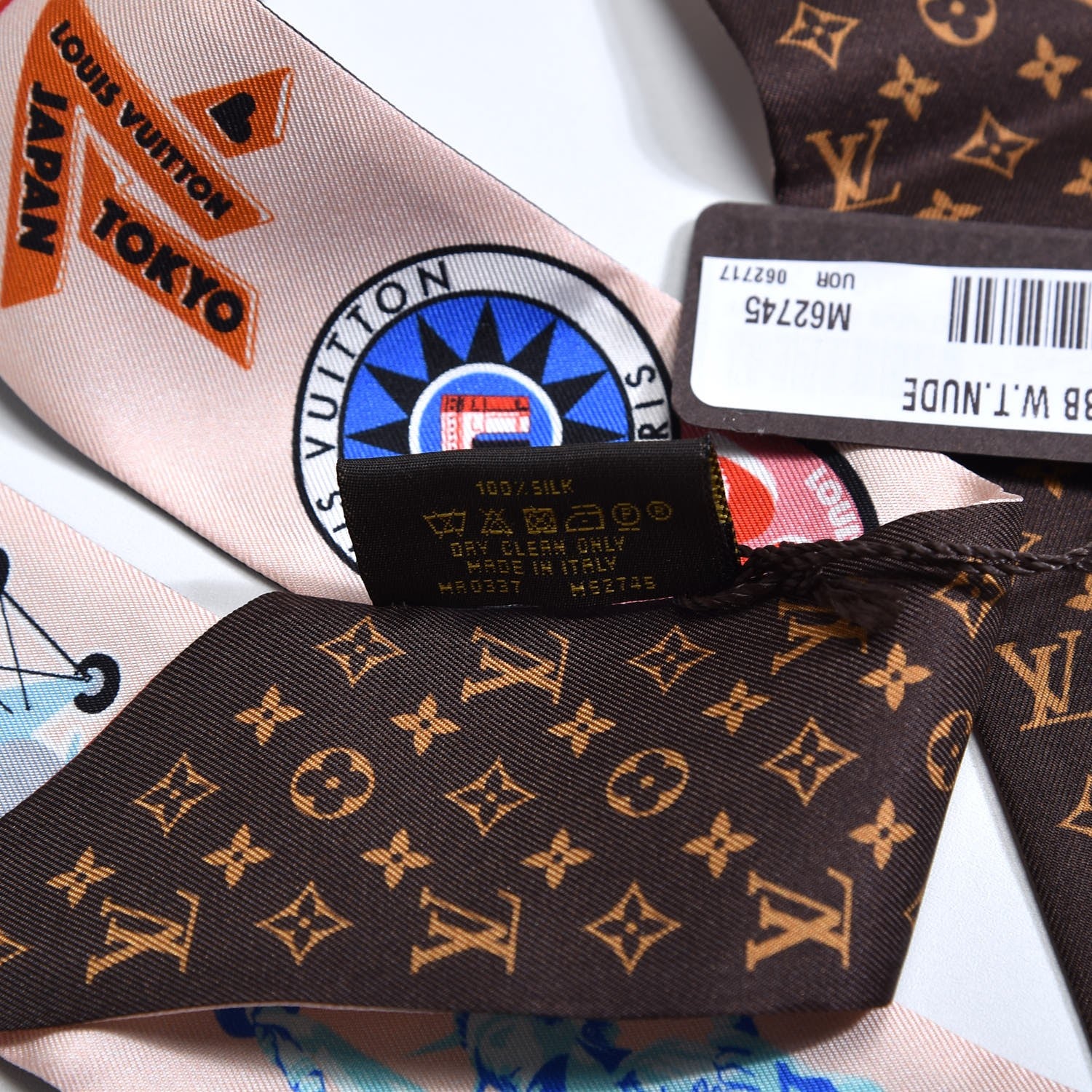 Louis Vuitton Silk Monogram World Tour Stickers BB Bandeau Nude 4 of 4