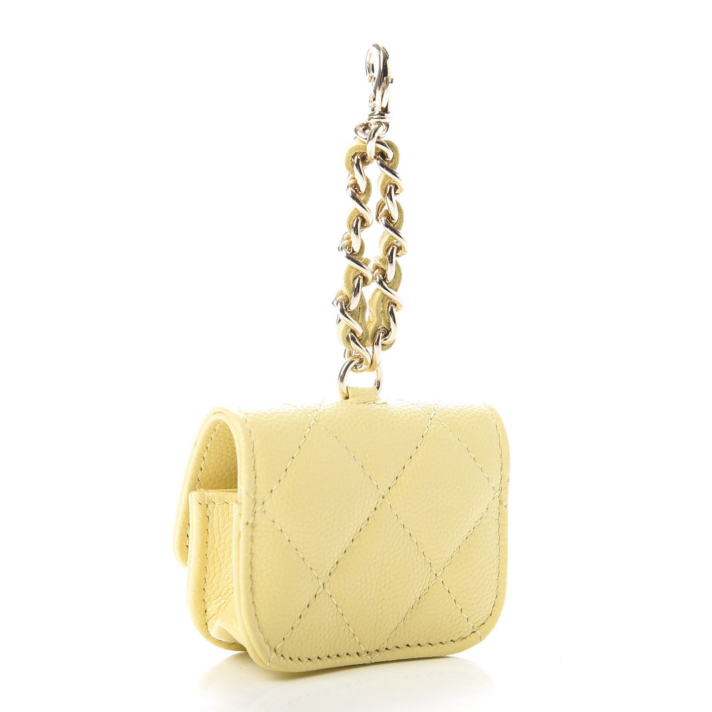 Caviar Quilted Crystal CC Airpods Pro Case Yellow