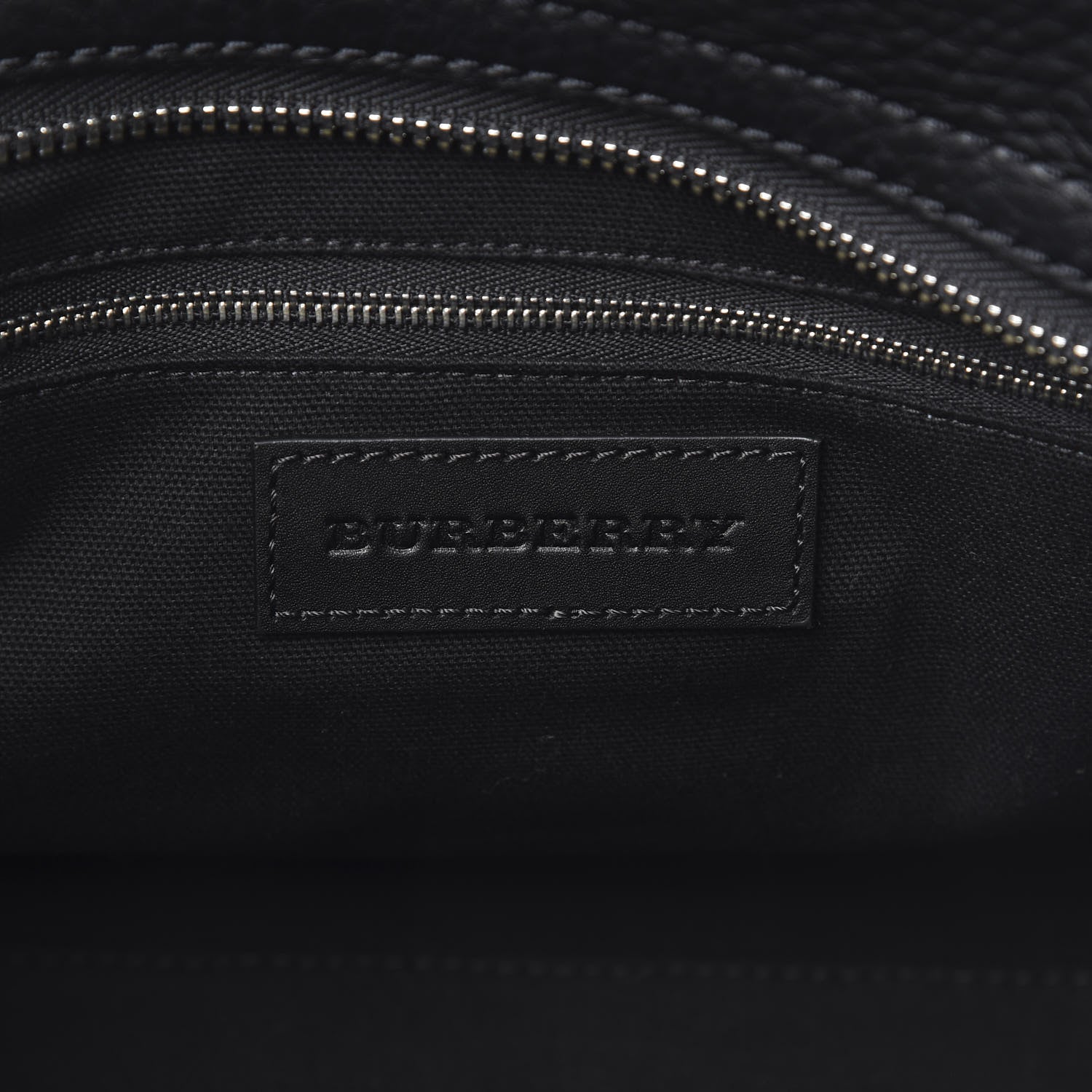 Burberry Canvas Mega Check Grained Calfskin Medium Harcourt Satchel Black 7 of 12