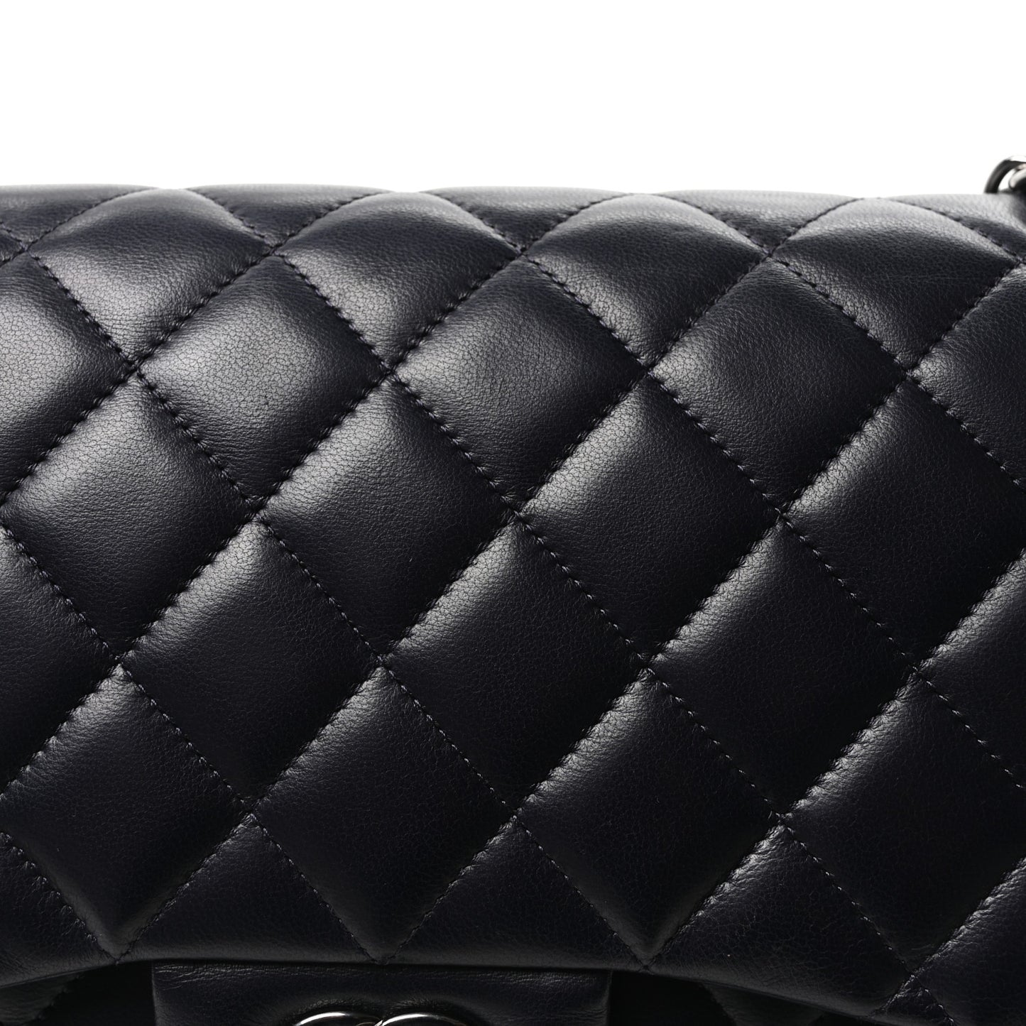 Lambskin Quilted Jumbo Double Flap Navy