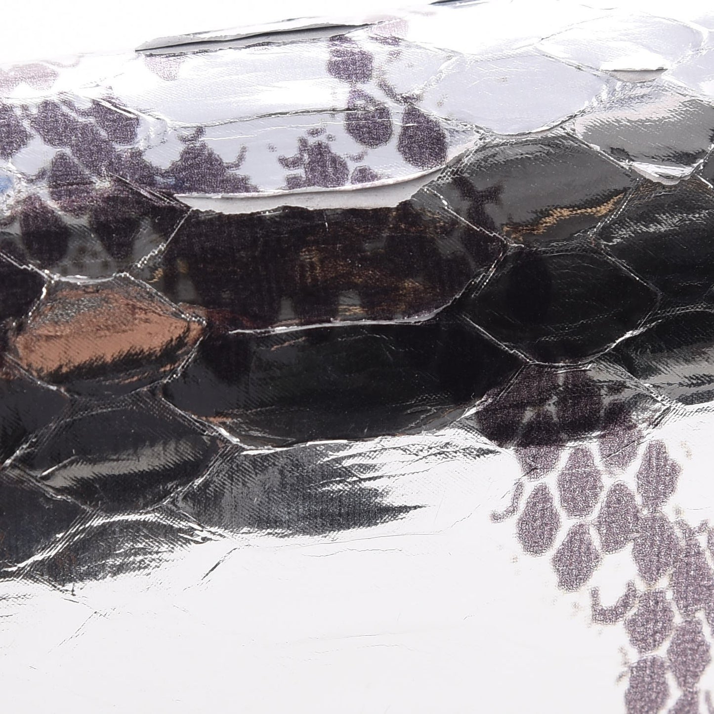 Metallic Python Pandora Chain Wallet Silver