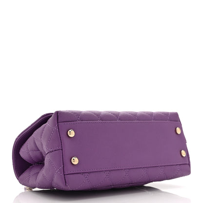 Chanel Caviar Quilted Mini Coco Handle Flap Purple 4 of 10