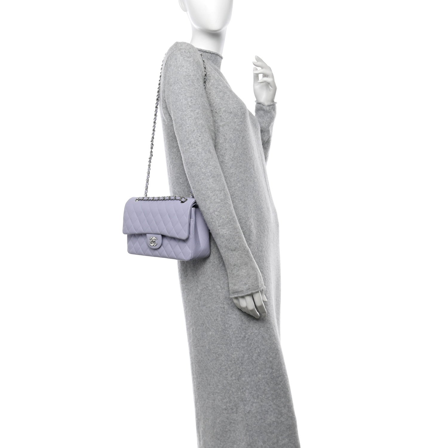 Chanel Caviar Quilted Medium Double Flap Light Purple 2 of 11