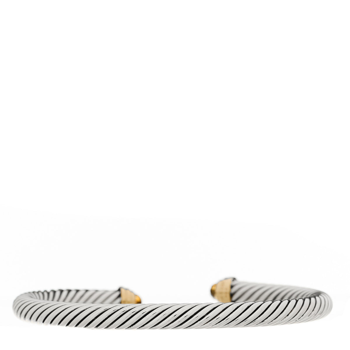 David Yurman Sterling Silver 14K Yellow Gold Citrine 5mm Cable Classics Petite Color Bracelet 2 of 3