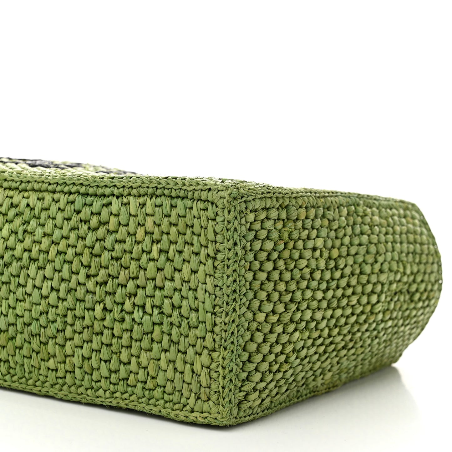 X PAULA'S IBIZA Raffia Font Tote Green