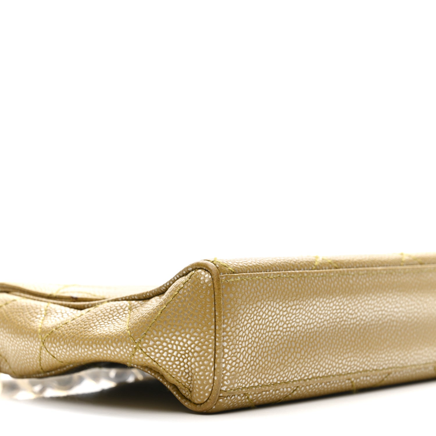 Chanel Metallic Caviar Quilted Medium Single Flap Beige 10 of 18