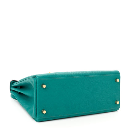 Hermes Taurillon Clemence Kelly Retourne 28 Bleu Paon 3 of 9