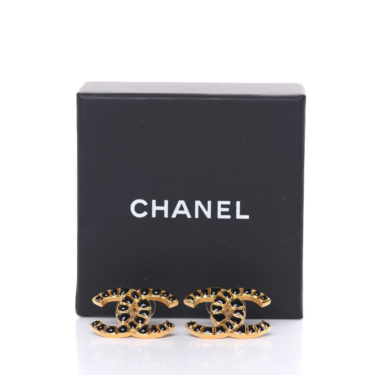 Resin Along The Nile CC Earrings Gold Black