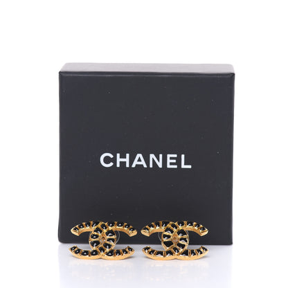 Chanel Resin Along The Nile CC Earrings Gold Black 5 of 5